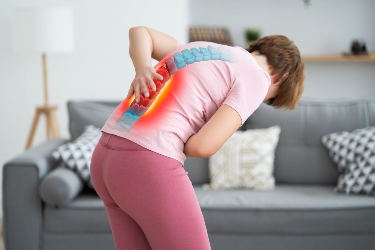 Woman with osteoporosis