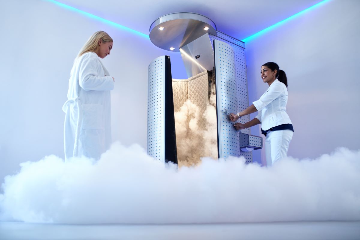 woman during a cryotherapy session
