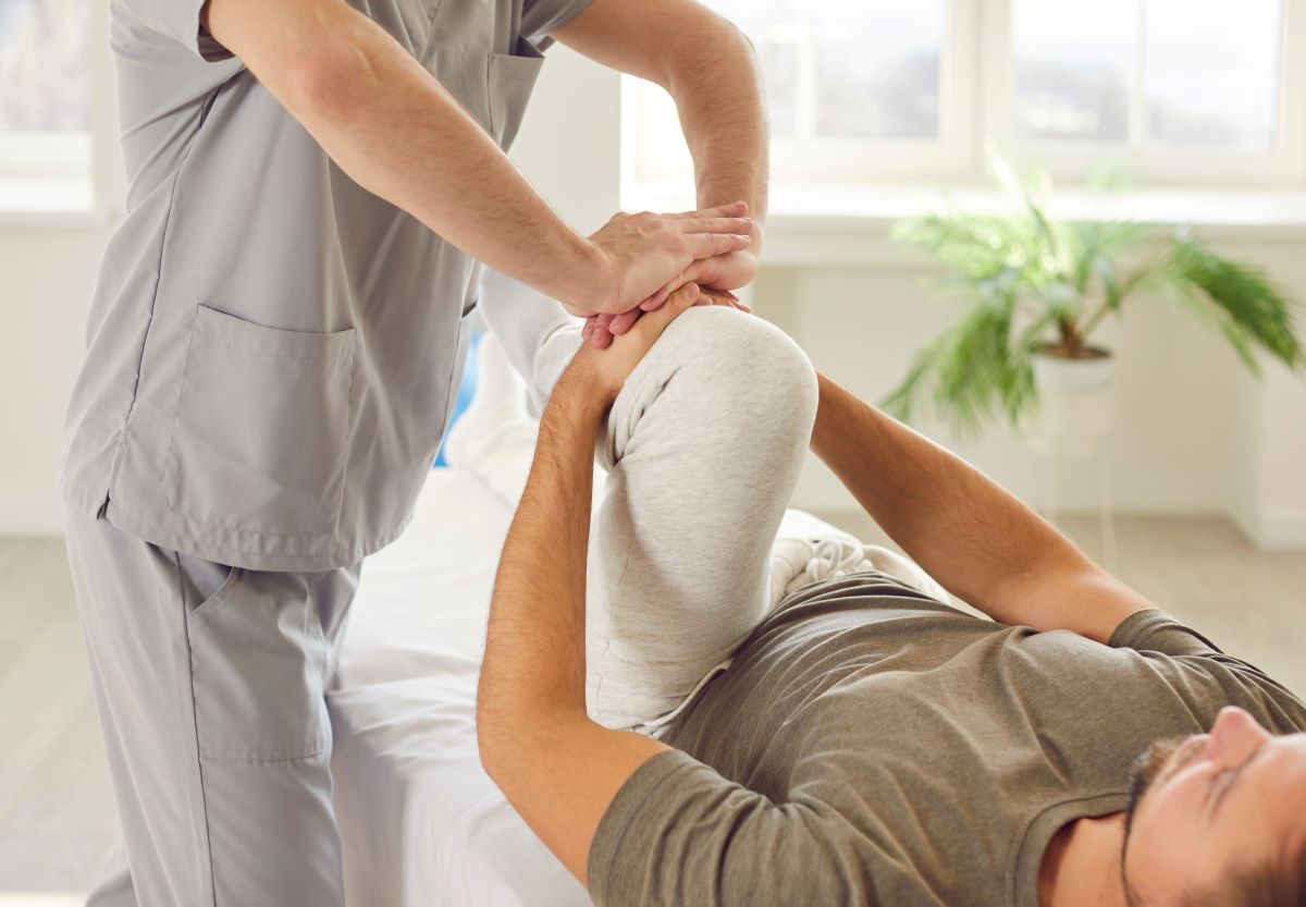 person having a physiotherapy session